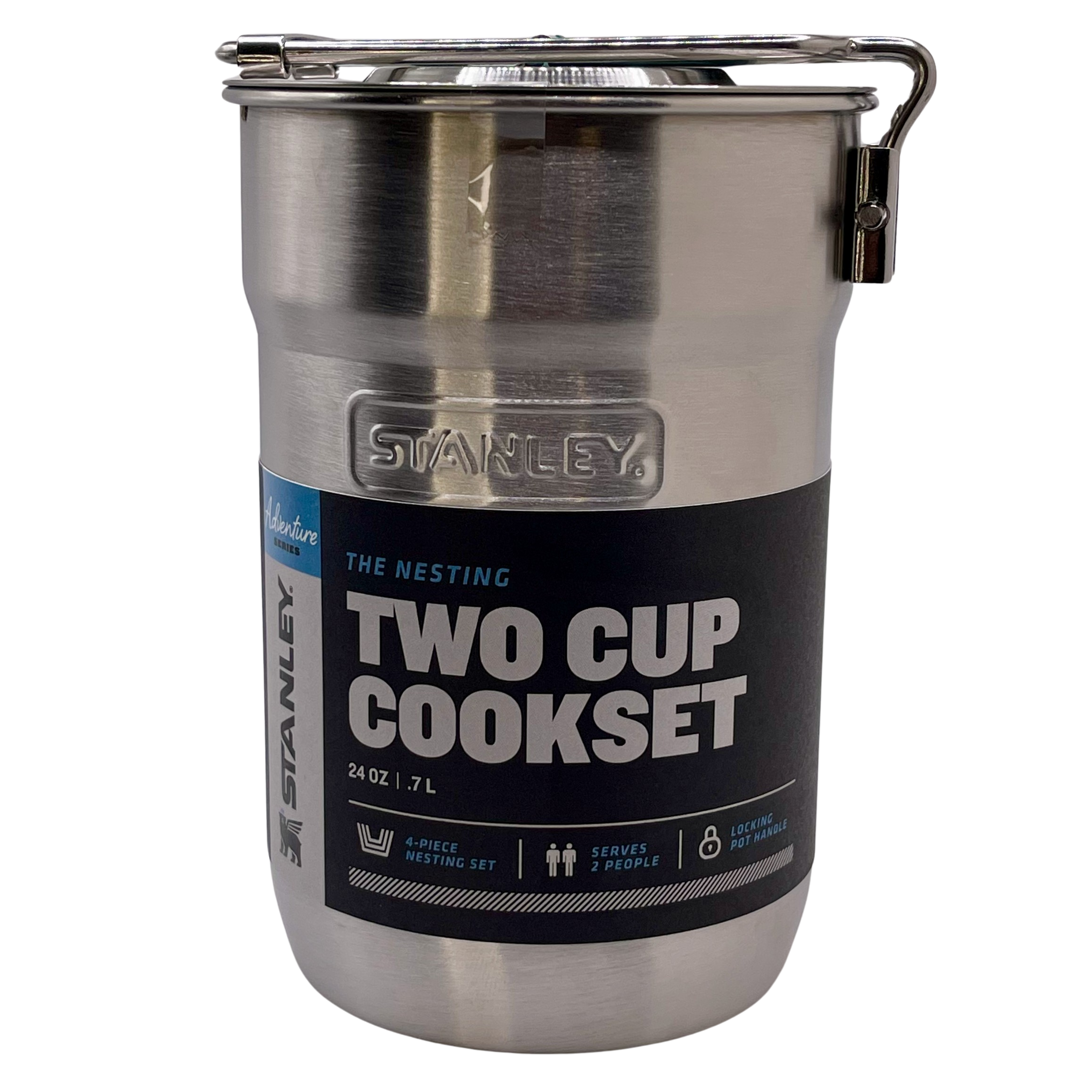 Stanley Adventure Nesting Two Cup Cookset | Portable Stainless Steel Outdoor Cooking Kit