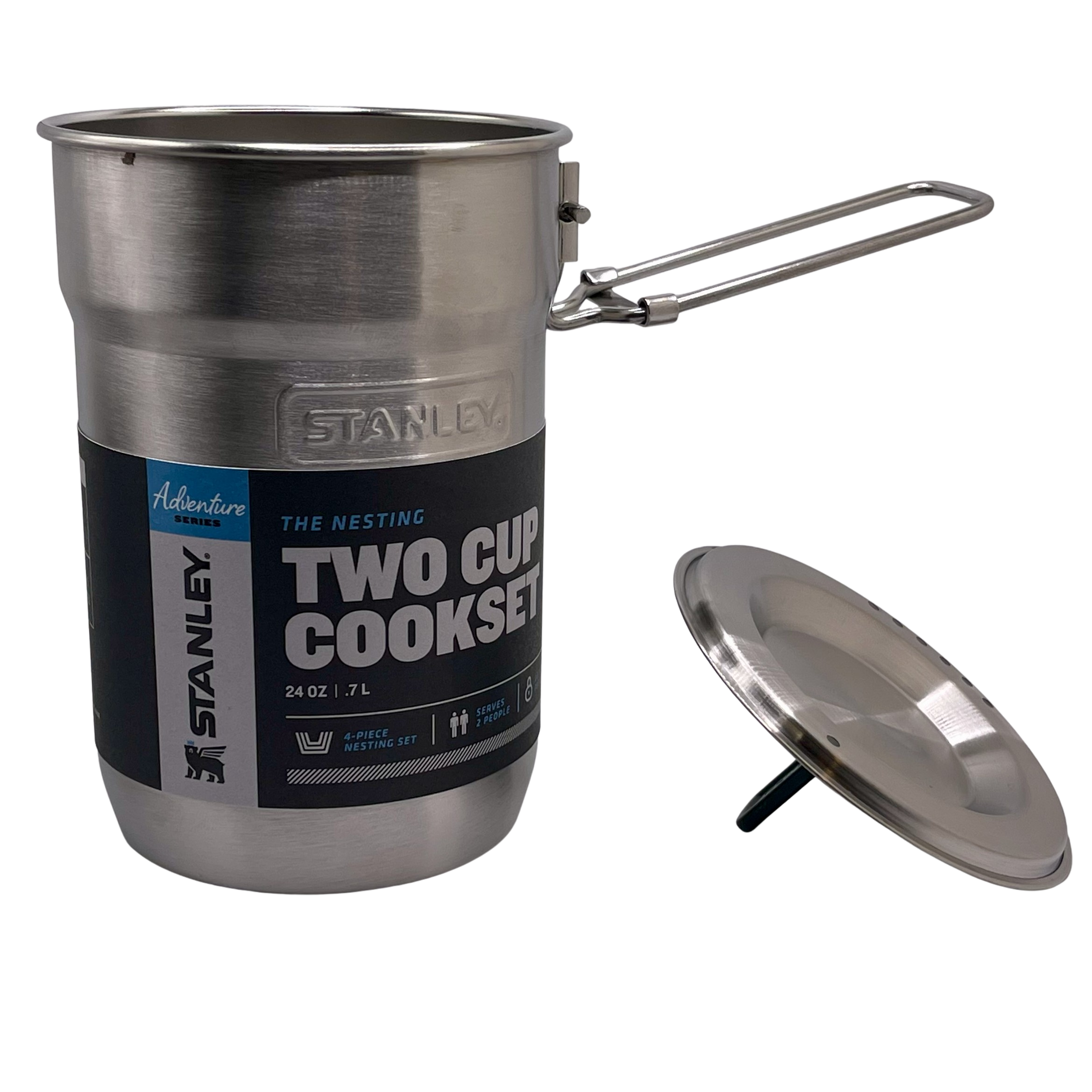 Stanley Adventure Nesting Two Cup Cookset | Portable Stainless Steel Outdoor Cooking Kit