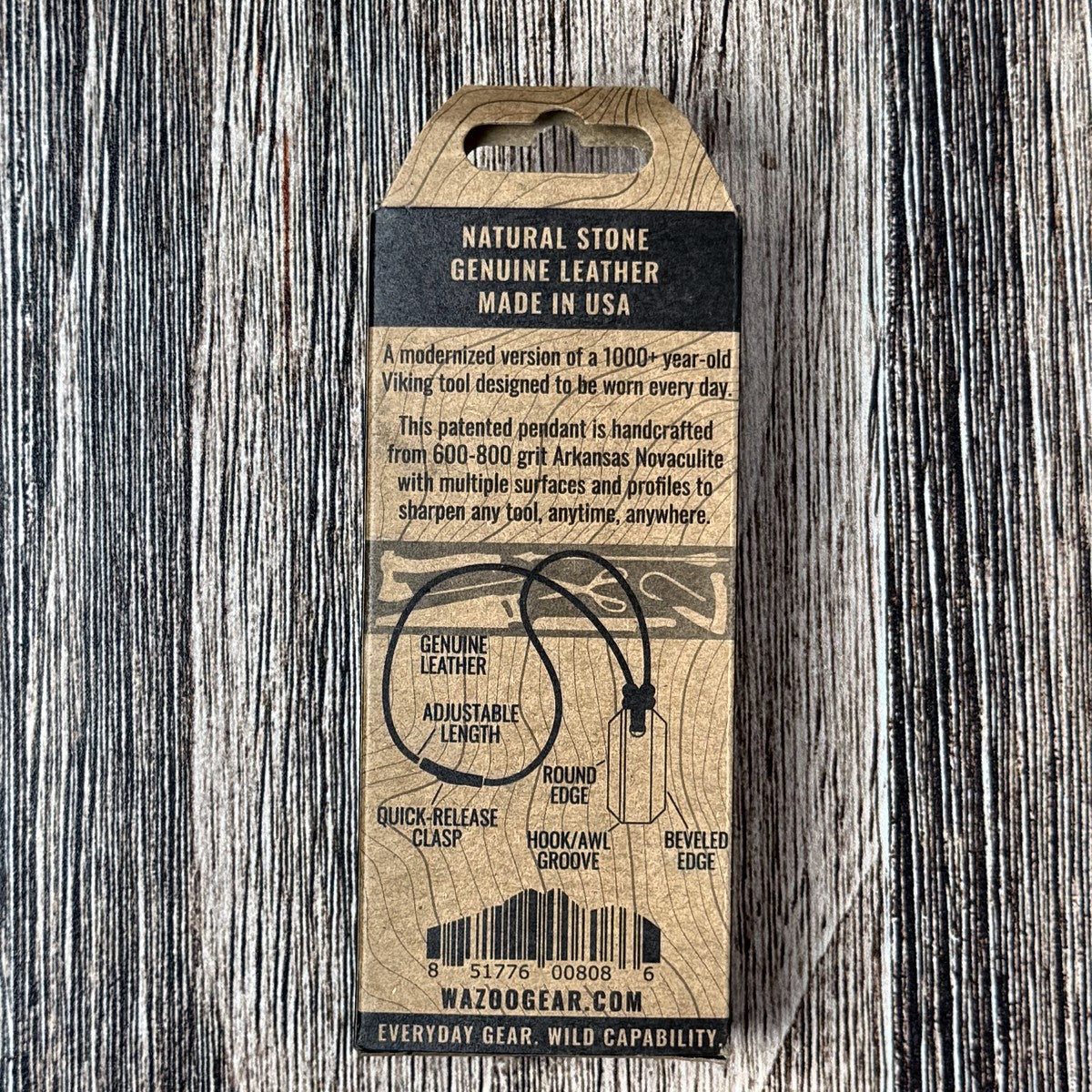 Wazoo Survival Gear Viking Whetstone Pendant