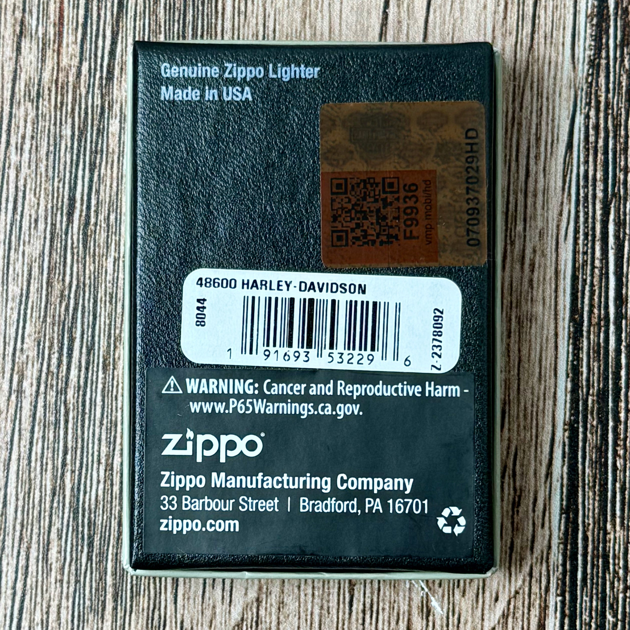 Harley-Davidson Engine Black Light Zippo Lighter