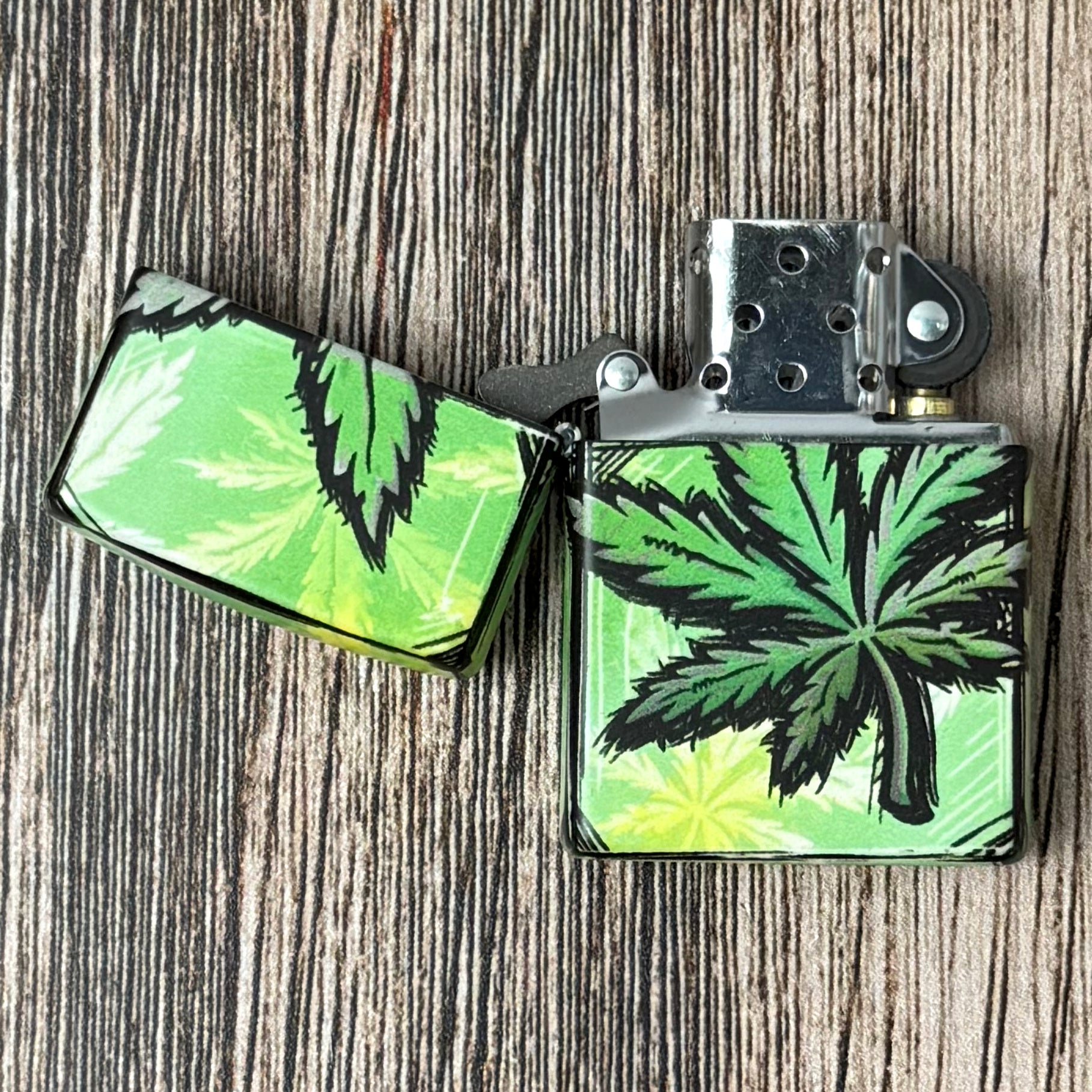 Glowing Cannabis Leaves Zippo Lighter