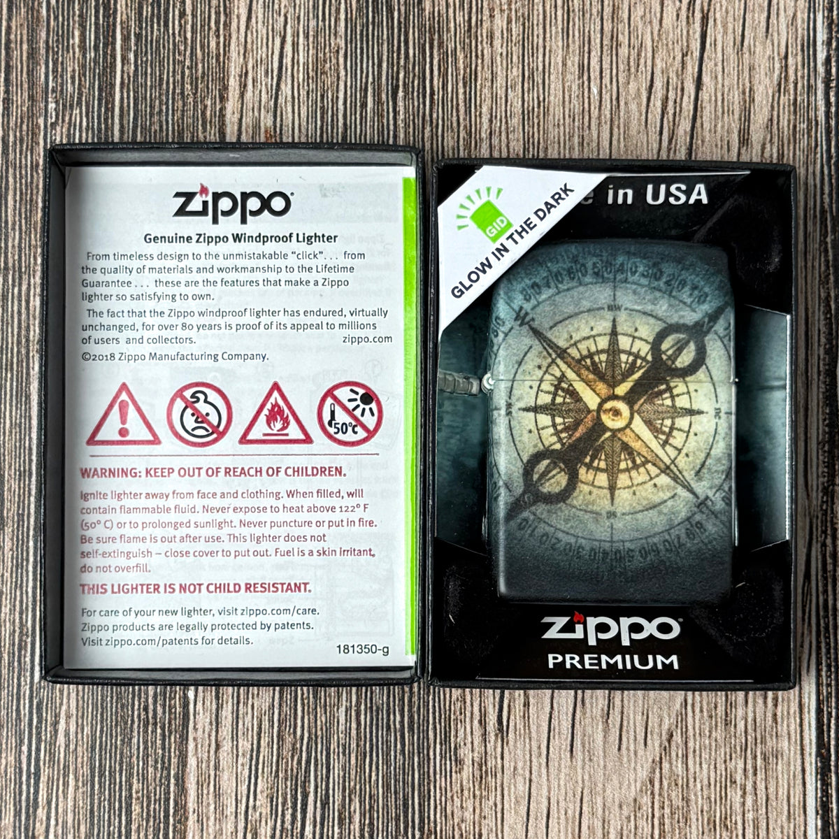 Compass Ghost Glow-in-the-Dark Zippo Lighter
