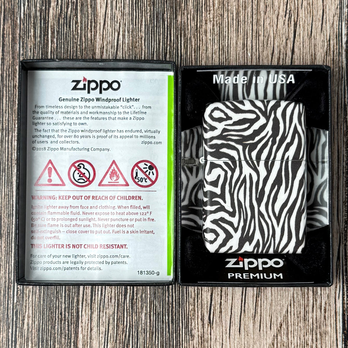 Zebra Print 540 Color Zippo Lighter
