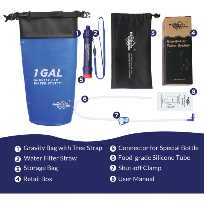 Membrane Solutions Gravity Water Filter Bag 1 Gal
