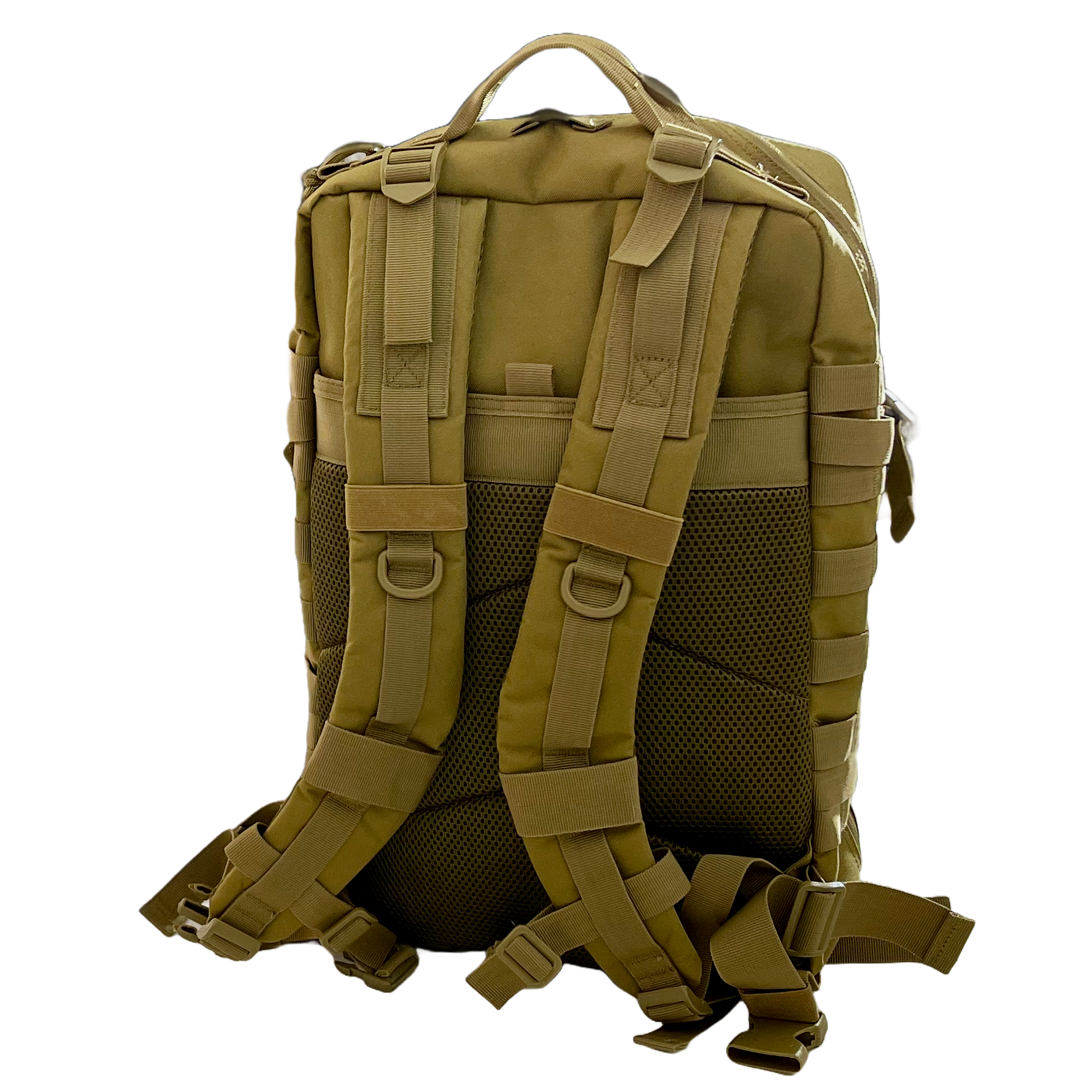 Backpacking Backpack, 45L Capacity, Deep Pockets, Water Resistant, Beige