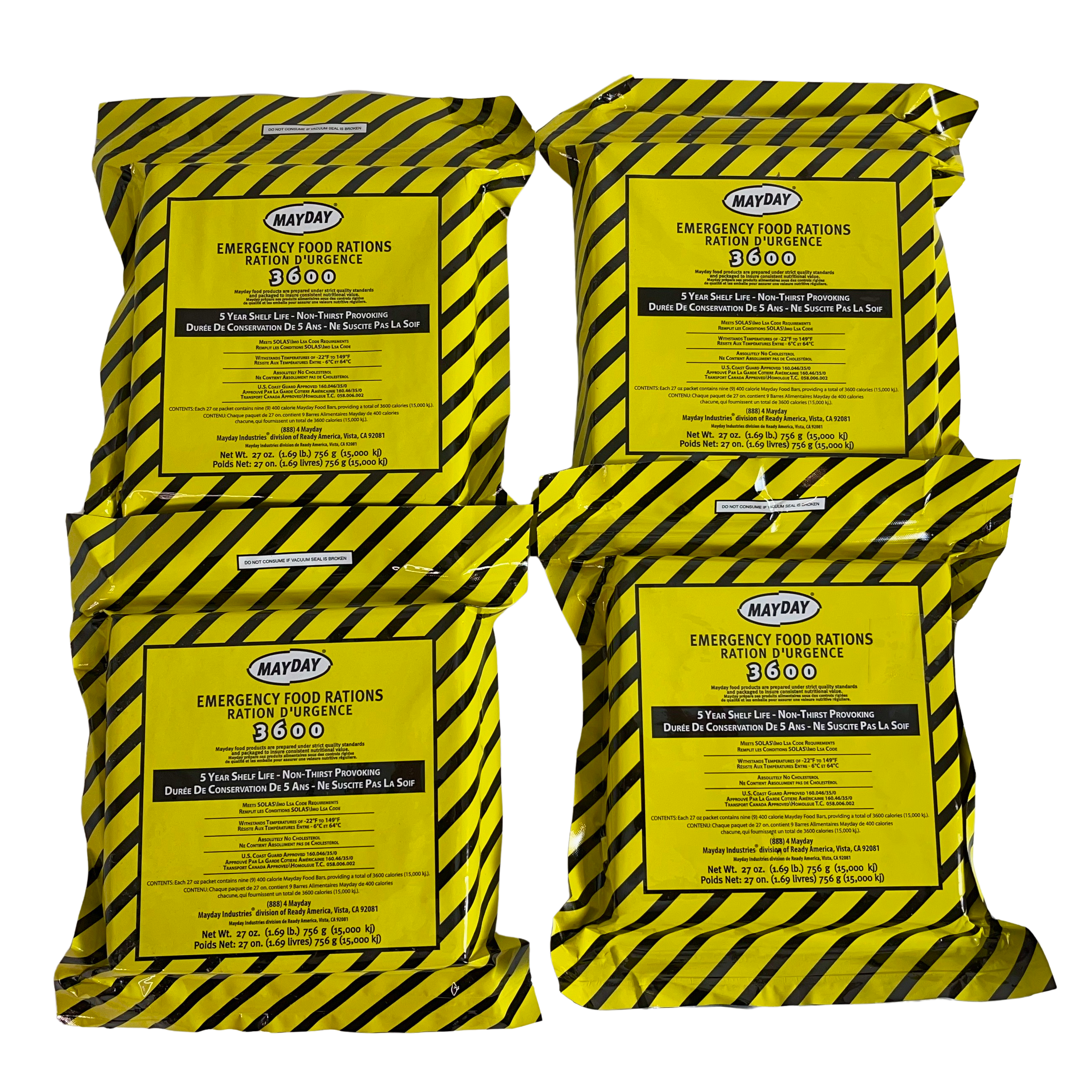 Mayday 12-Day Survival Food Supply: High-Energy Emergency Ration Bars