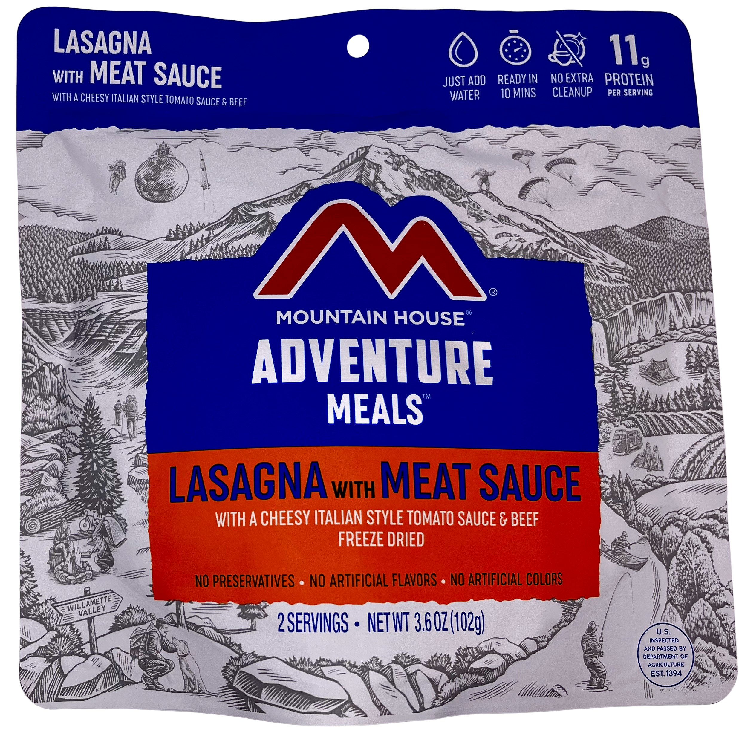 Mountain House Lasagna with Meat Sauce | Freeze-Dried Backpacking & Camping Food | 2 Servings