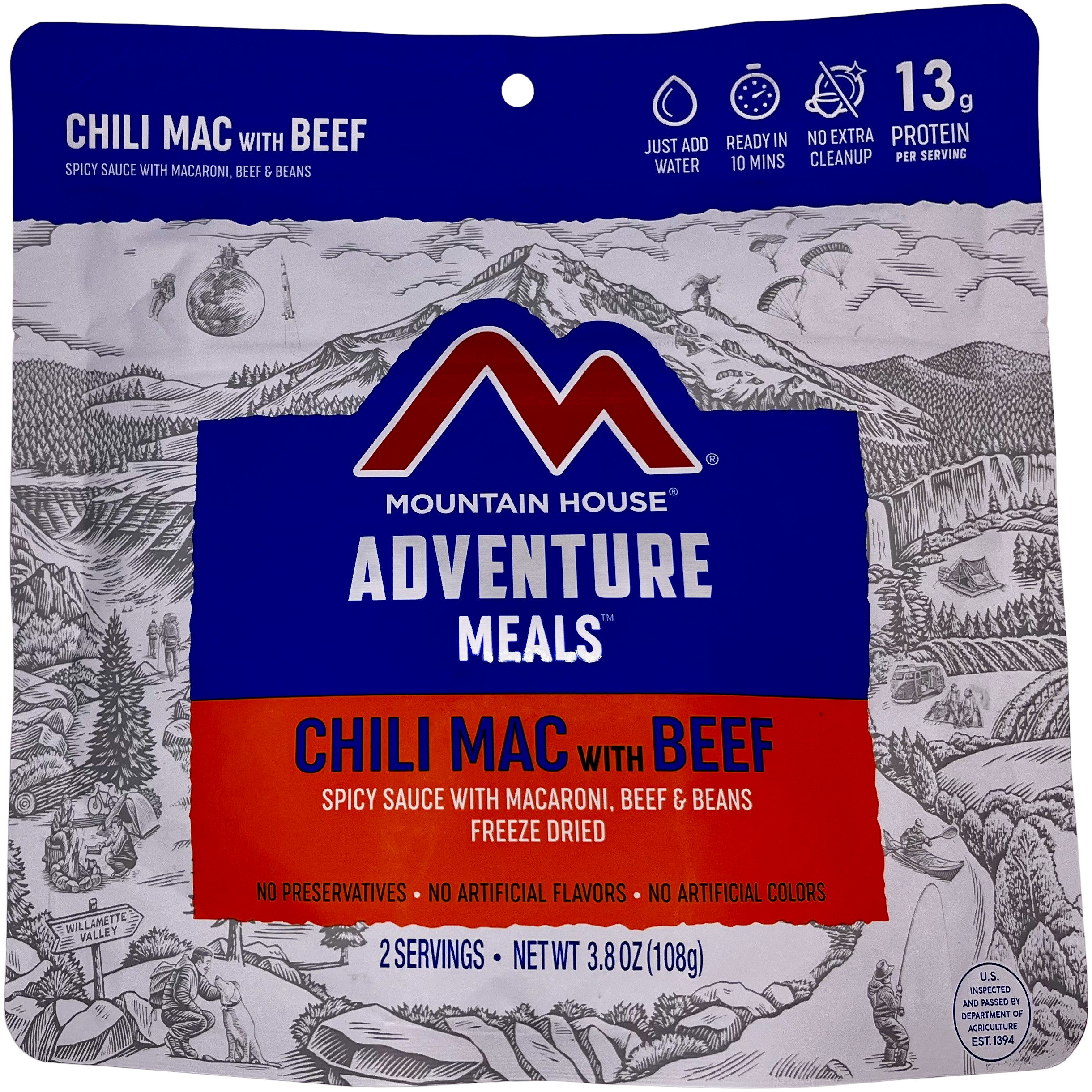 Mountain House Chili Mac with Beef | Freeze-Dried Backpacking & Camping Food | 2 Servings