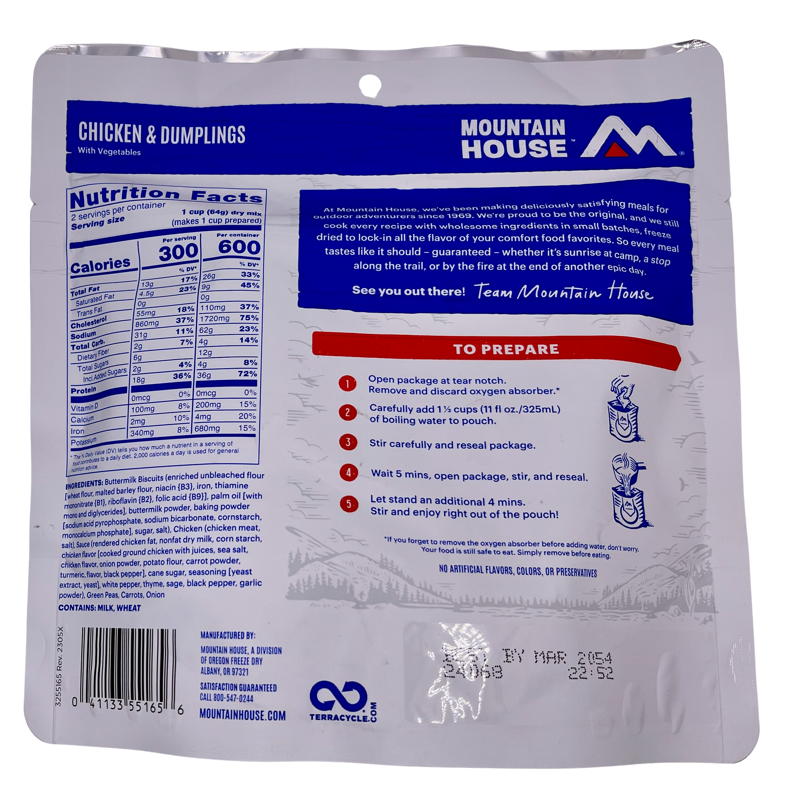 Mountain House Chicken & Dumplings | Freeze-Dried Backpacking & Camping Food | 2 Servings