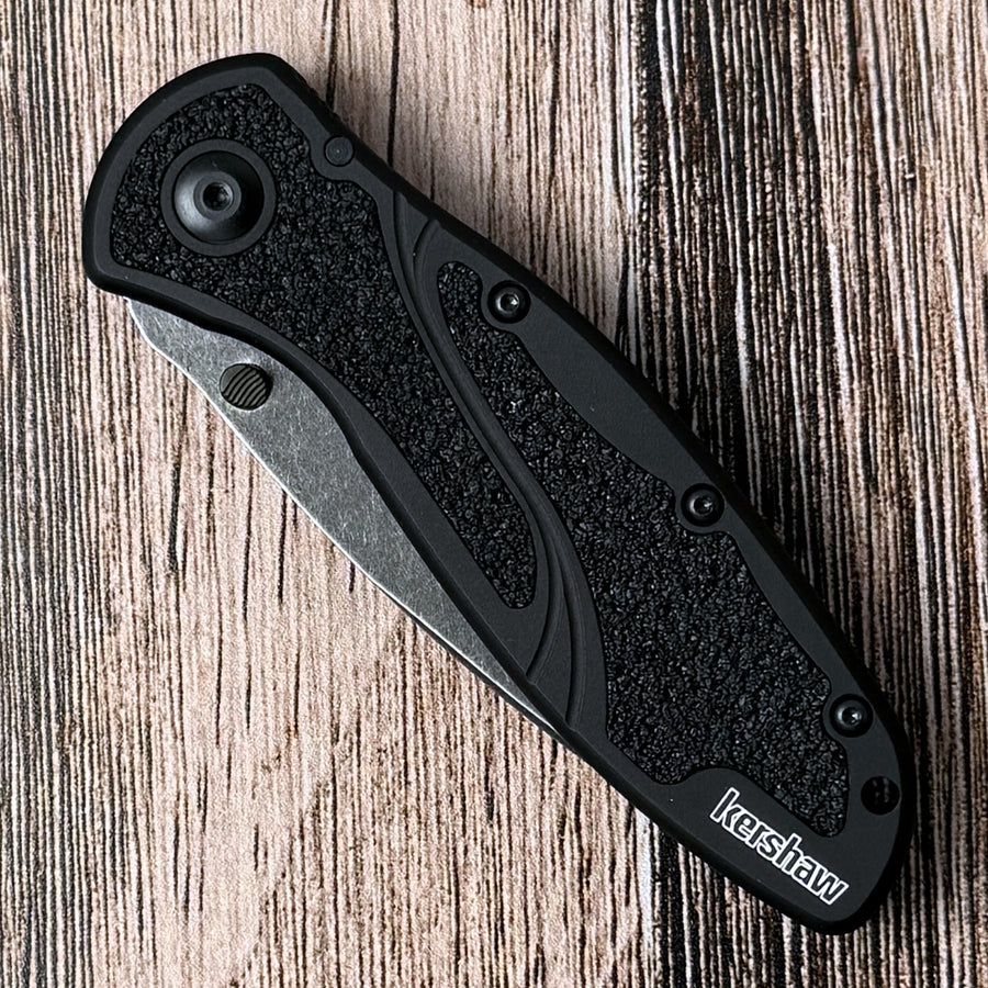 Kershaw Blur pocket knife with dark BlackWash blade finish