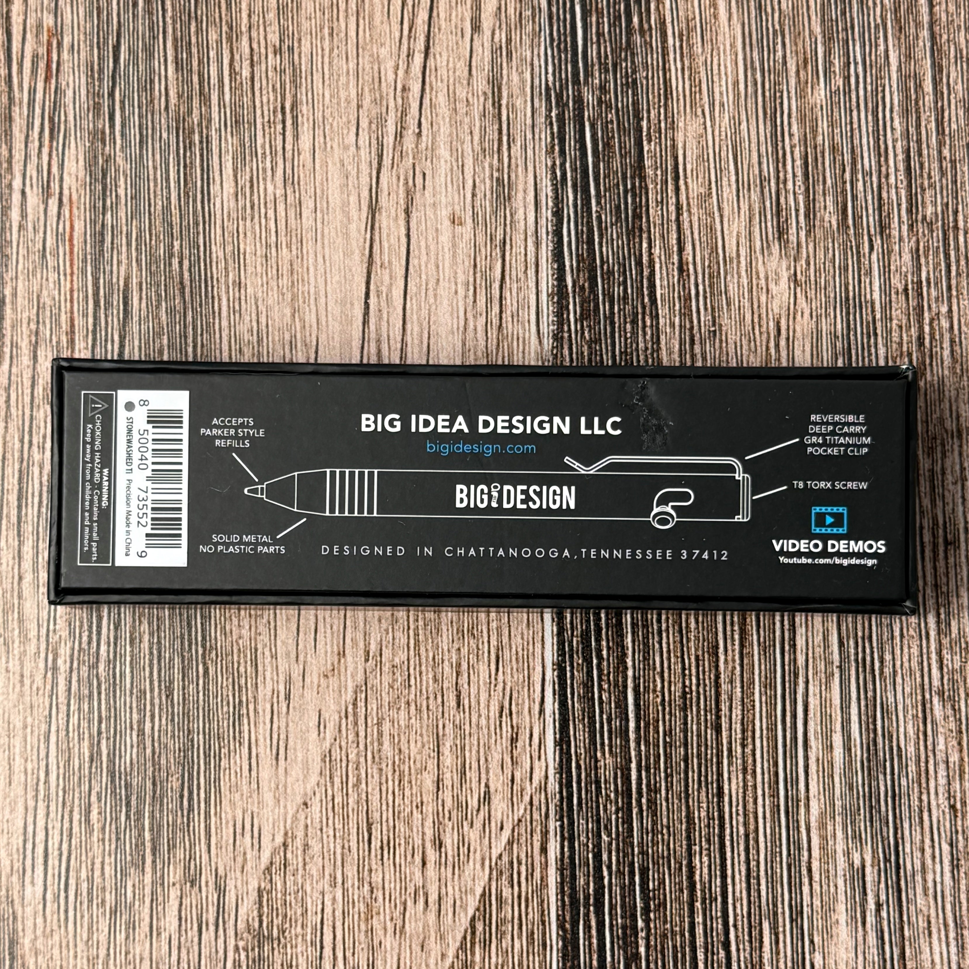 Big Idea Design Base Line Bolt Action Pen Ti - Stonewash