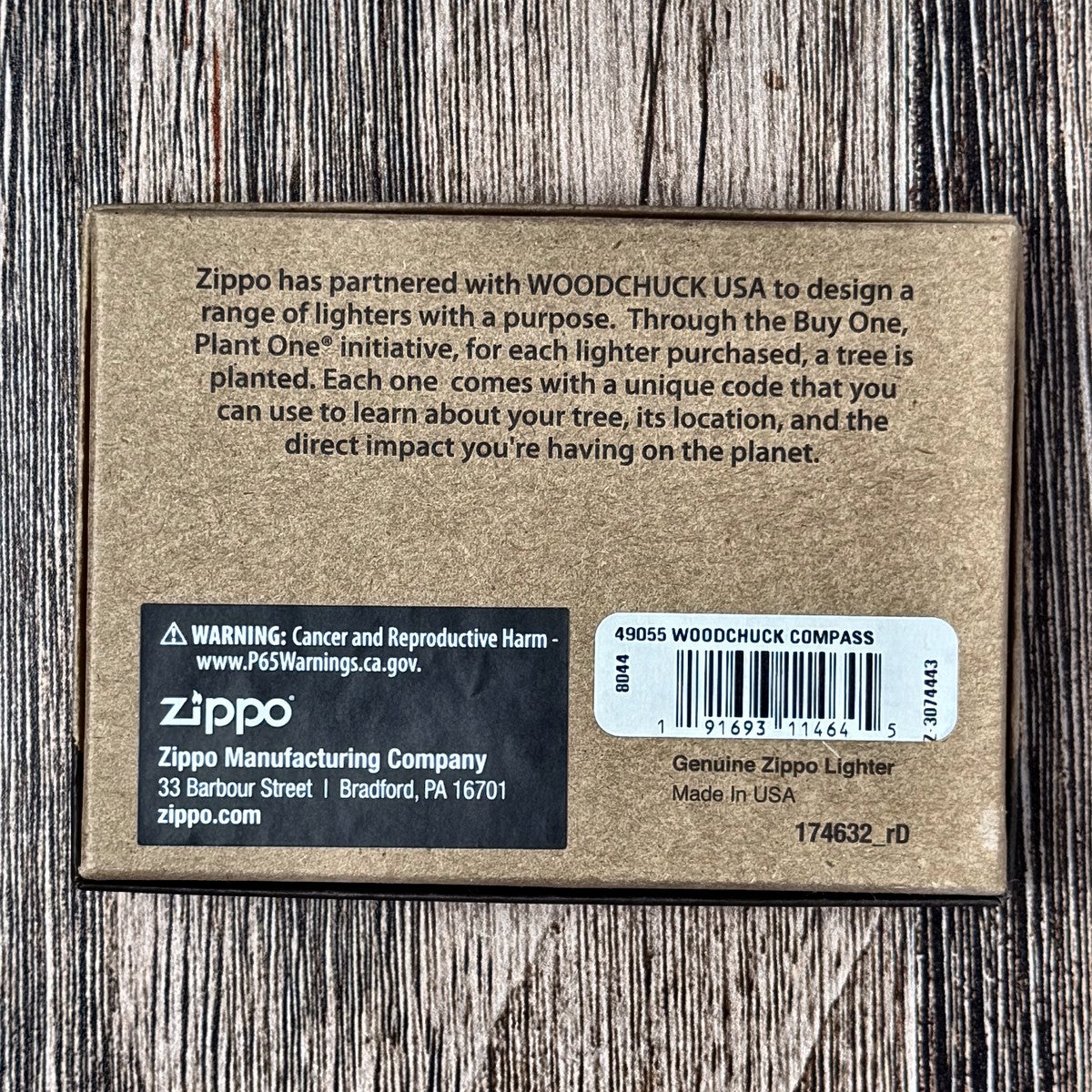 WoodChuck Compass Zippo Lighter