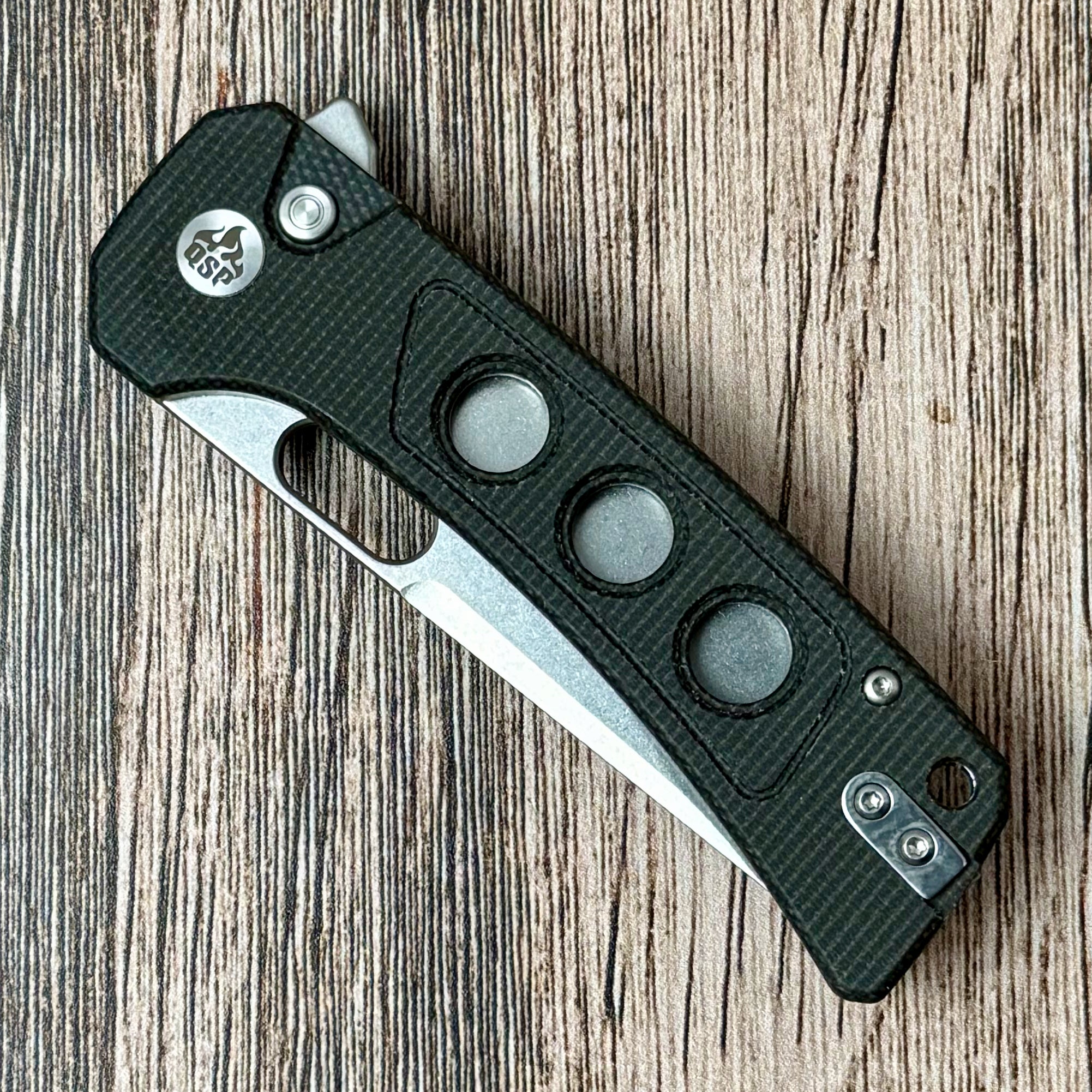 QSP Knife Unicorn Button Lock Knife
