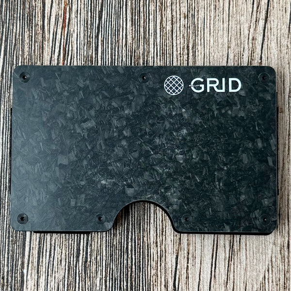 GRID Wallet Forged Carbon Fiber Wallet with marbled black panels