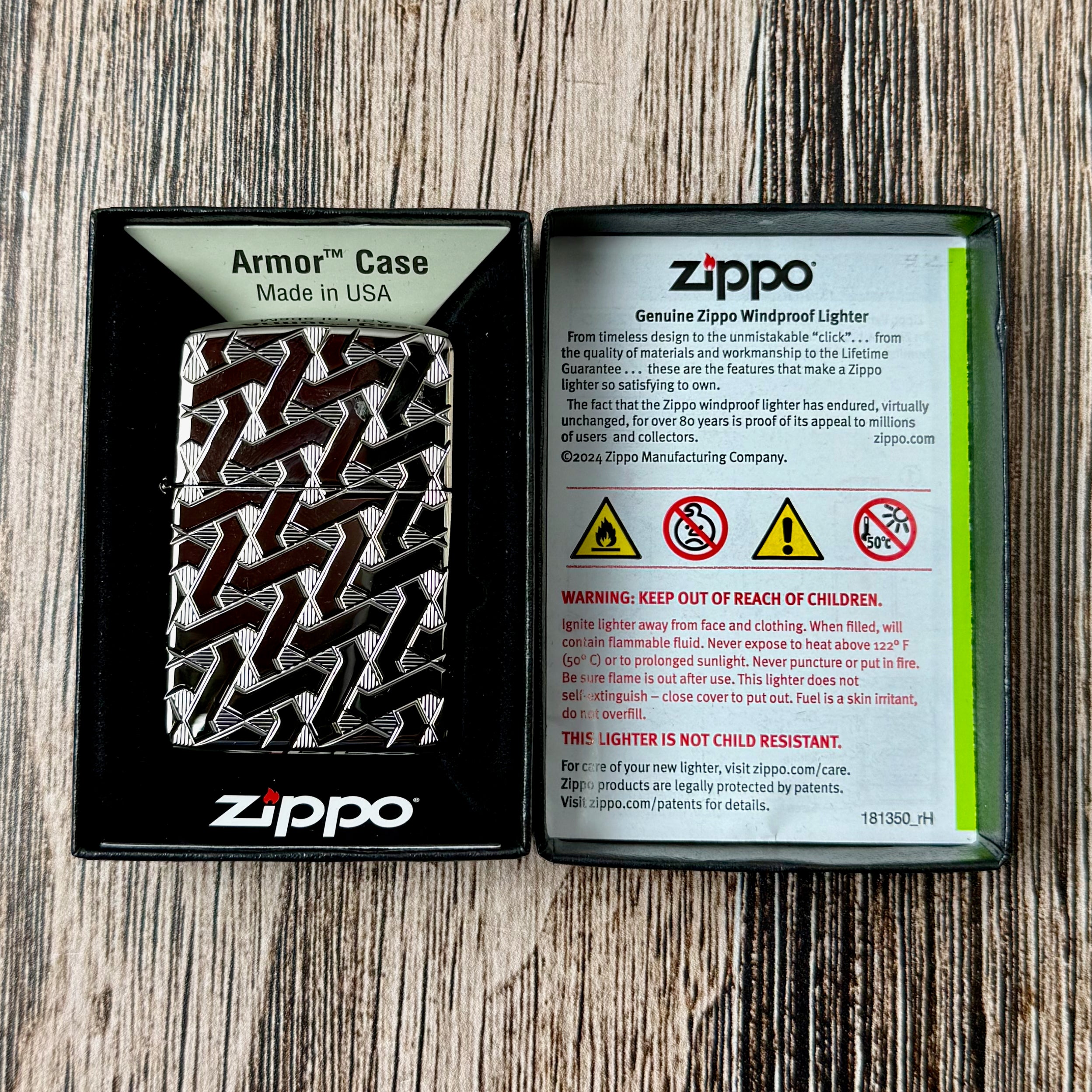 Armor Geometric Weave Zippo Lighter
