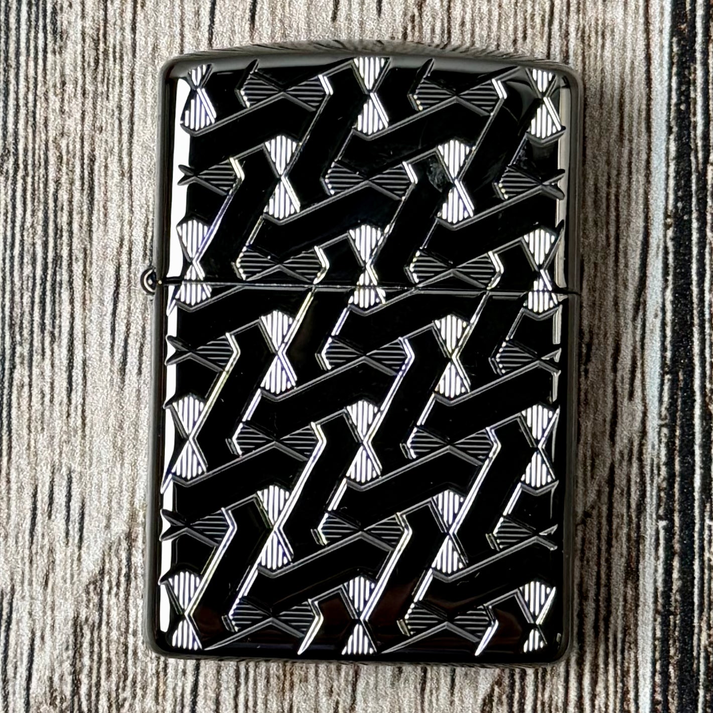 Armor Geometric Weave Zippo Lighter