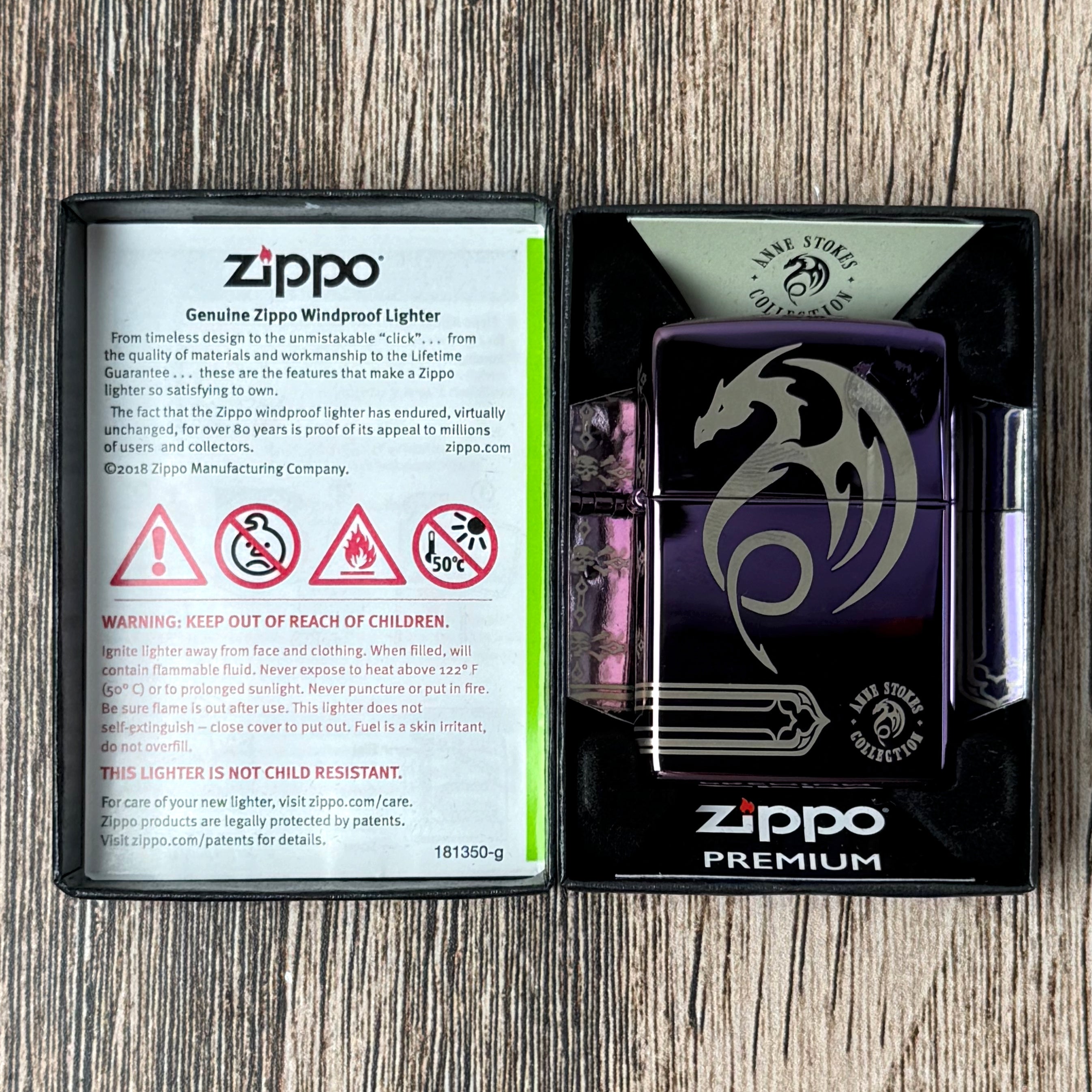 Anne Stokes Dragon Logo Zippo Lighter