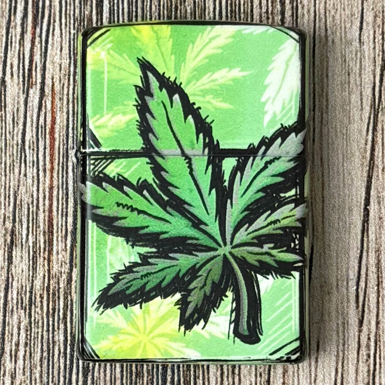 Glowing Cannabis Leaves Zippo Lighter
