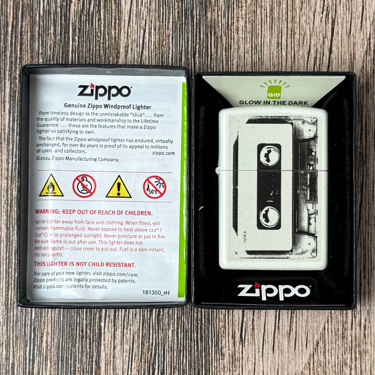 Cassette Tape Glow-in-the-Dark Zippo Lighter
