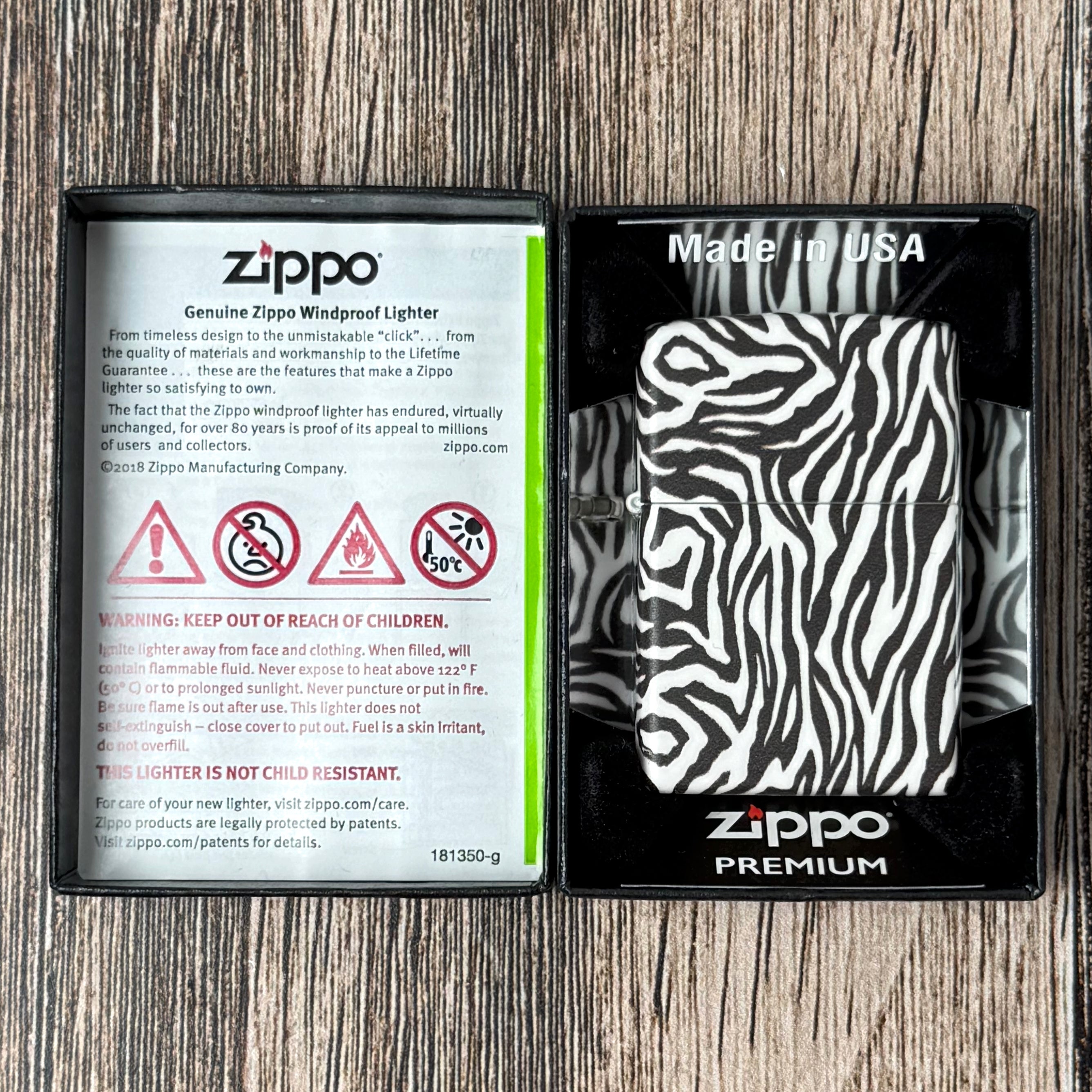Zebra Print 540 Color Zippo Lighter