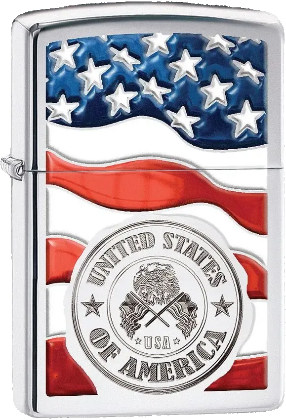 Zippo American Stamp on Flag Lighter